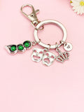 Comedy Tragedy Peapod Crown Keychain, Custom Charms, Musical Theater Gift, Customize Jewelry, N7125
