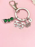 Comedy Tragedy Peapod Crown Keychain, Custom Charms, Musical Theater Gift, Customize Jewelry, N7125