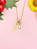 Lightning Bolt Enamel Yellow Cubic Zirconia Pendant Necklace, N7046Y
