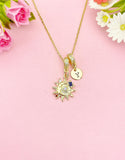 Moon with Sun Celestial Necklace, N7053