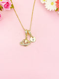 Earth Globe with Surrounding Ring Necklace, N7055