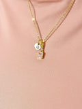 Pink Rectangle Pendant Necklace 18K Gold Plated, N7057P