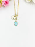 Blue Oval Crushed Ice CZ Pendant Necklace, N7058B