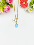 Blue Oval Crushed Ice CZ Pendant Necklace, N7058B