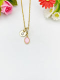 Pink Oval Crushed Ice CZ Pendant Necklace, N7058P