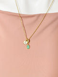 Green Oval Crushed Ice CZ Pendant Necklace, N7058G