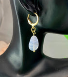 Natural Blue Lace Agate Earrings, N7062