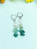 Natural Quartz Green Aventurine Prehnite Malachite Chip Earrings, N7067