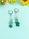 Natural Quartz Green Aventurine Prehnite Malachite Chip Earrings, N7067
