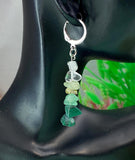 Natural Quartz Green Aventurine Prehnite Malachite Chip Earrings, N7067
