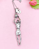 Large Basketball Player Pendant Necklace, N7127