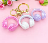 Headphone Keychain, Music Lover Gift, Acrylic Pendant Accessory