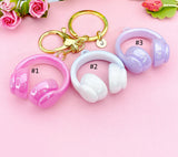 Headphone Keychain, Music Lover Gift, Acrylic Pendant Accessory