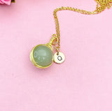 Green Aventurine Necklace, Natural Gemstone Jewelry, N7141