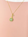 Green Aventurine Necklace, Natural Gemstone Jewelry, N7141