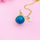 Yellow Turquoise (Jasper) Necklace, Natural Gemstone Jewelry, N7143