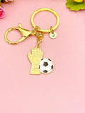Soccer with Gloves Keychain, Goalkeeper Gift, Sports Charm for Players and Coaches, N7146