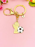 Soccer with Gloves Keychain, Goalkeeper Gift, Sports Charm for Players and Coaches, N7146