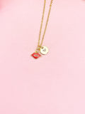 18K Gold Plated Tiny Lip Necklace, N7149