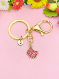 Manicure Set Keychain, Cosmetology Beauty School Student Gift, Initial Charm Bag Accessory, N7150