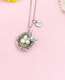 Silver Bird Nest Necklace, Pearl Bird’s Nest Pendant Jewelry Gift, N159N