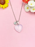 Opalite Heart Necklace, Synthetic Gemstone Pendant Jewelry Gift, N7156