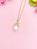 Freshwater Pearl Crown Necklace with CZ Peg Bail, Bride Jewelry Gift, N7159