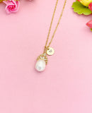 Freshwater Pearl Crown Necklace with CZ Peg Bail, Bride Jewelry Gift, N7159