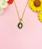 Gold Virgin Mary Pendant Necklace, Religious Faith Jewelry Gift for Her, N7167DB