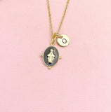 Gold Virgin Mary Pendant Necklace, Religious Faith Jewelry Gift for Her, N7167DB