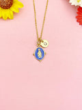 Virgin Mary Necklace, Religious Faith Jewelry, N7167M