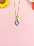 Virgin Mary Necklace, Religious Faith Jewelry, N7167M