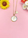 Gold Plated Faith Cross Necklace, Rainbow CZ, Minimalist Spiritual Jewelry