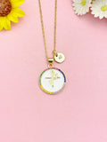 Gold Plated Faith Cross Necklace, Rainbow CZ, Minimalist Spiritual Jewelry