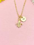 Fleur De Lis Necklace, Gold Lily Symbol Pendant Jewelry, N7176