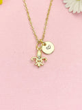 Fleur De Lis Necklace, Gold Lily Symbol Pendant Jewelry, N7176