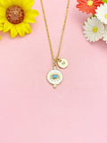 Evil Eye Necklace, Gold Blue Eye Pendant Jewelry Protection Gift, N7178