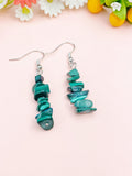 Natural Malachite Chip Earrings, N7097