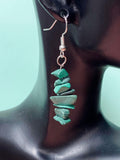Natural Malachite Chip Earrings, N7097