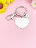 Big Heart Keychain, Silver Heart Pendant Bag Accessory Gift, N7179