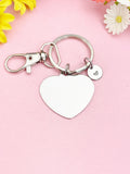 Big Heart Keychain, Silver Heart Pendant Bag Accessory Gift, N7179