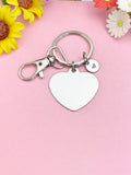 Big Heart Keychain, Silver Heart Pendant Bag Accessory Gift, N7179