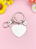 Big Heart Keychain, Silver Heart Pendant Bag Accessory Gift, N7179