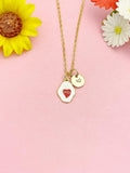 Sacred Heart Necklace, Gold Holy Heart Pendant Jewelry Gift, N7182