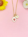 Sacred Heart Necklace, Gold Holy Heart Pendant Jewelry Gift, N7182