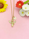Angel Necklace, Gold Angel Pendant Jewelry Protection Gift, N7184