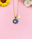 Sun Moon Star Necklace, Gold Celestial Jewelry Gift, N7185