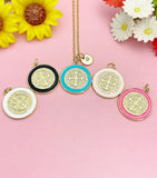 Gold Saint Benedict Medal Necklace, Protection Pendant, Faith Jewelry, 18K Plated Brass, N7188