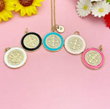 Gold Saint Benedict Medal Necklace, Protection Pendant, Faith Jewelry, 18K Plated Brass, N7188
