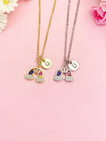 Silver or Gold Rainbow Cubic Zirconia Pendant Necklace – Colorful Dainty Gift Jewelry, N6835M